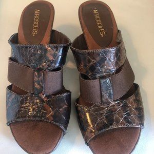 Aerosoles brown open toe shoes   Like New!  Size 8
